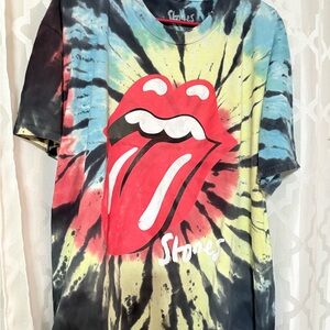 The Rolling Stones Tie-Dye Shirt with Red Logo